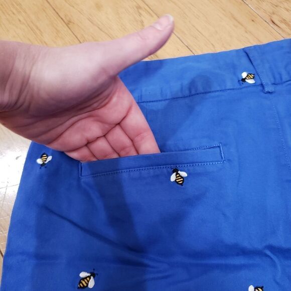 ☔️🔸️Jones New York Blue & Yellow Bumblebee Shorts Size 8 - Picture 4 of 8